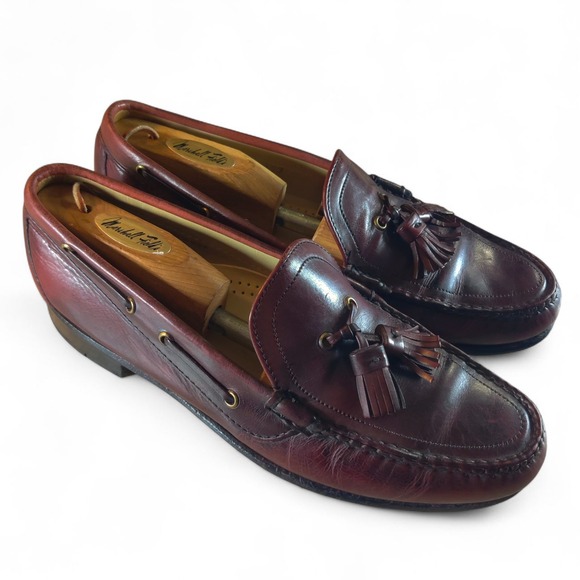Vintage Mens Size 10 Cole Haan Oxblood Red Leather Loafers Shoes Tassel USA Made - Picture 1 of 9